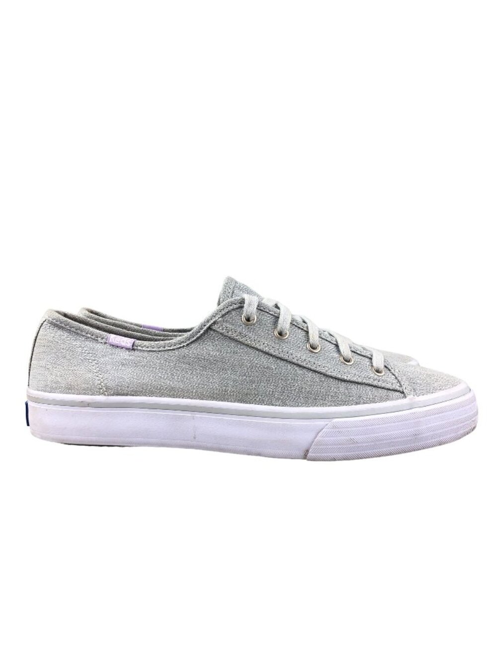Keds Women's Size 8.5 Light Grey Lace-Up Closed Toe Low Top Sneakers WF52563